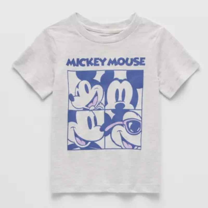 Disney Toddler Boys Crew Neck Short Sleeve Regular Fit Mickey Mouse Graphic T-Shirt