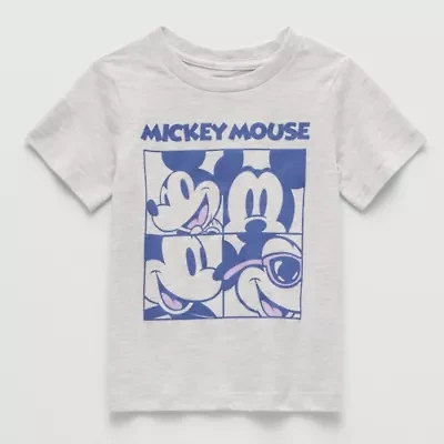 Disney Toddler Boys Crew Neck Short Sleeve Regular Fit Mickey Mouse Graphic T-Shirt