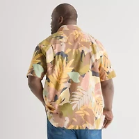 mutual weave Mens Short Sleeve Big and Tall Camp Shirt