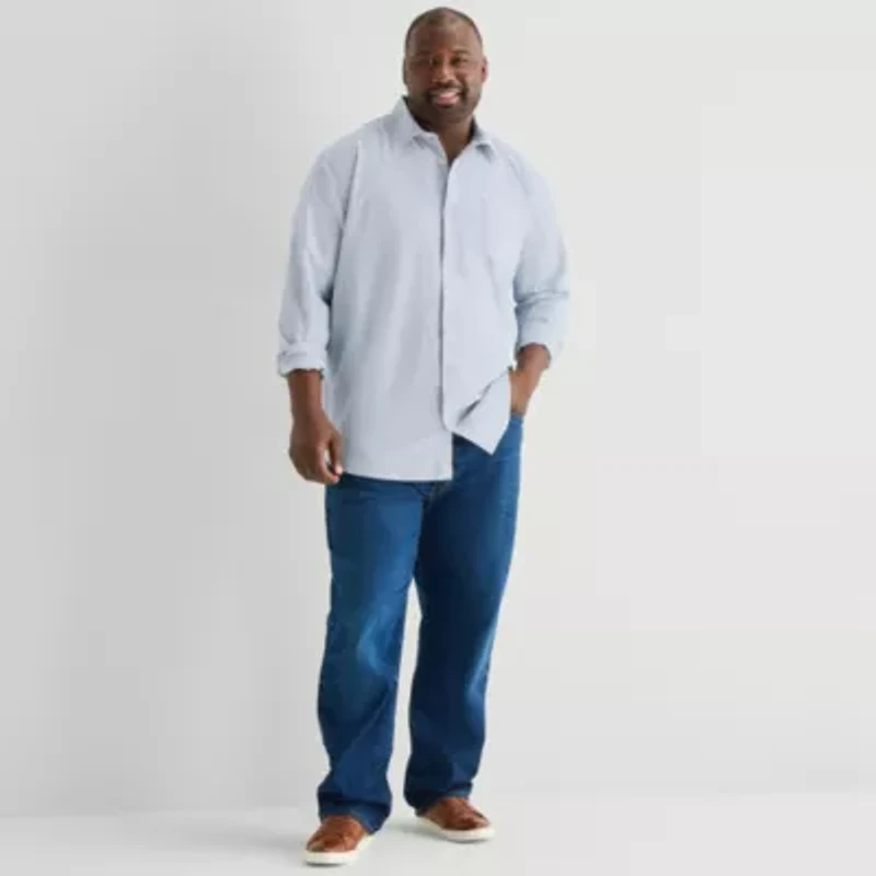 mutual weave Mens Long Sleeve Regular Fit Big and Tall Button-Down Shirt