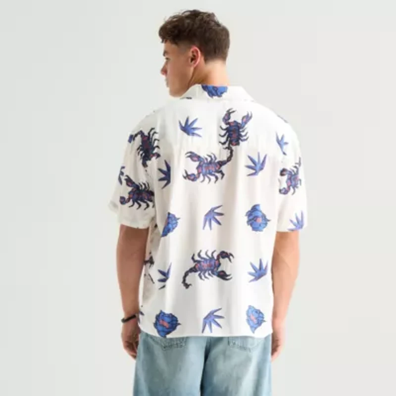 Arizona Mens Short Sleeve Relaxed Fit Button-Down Shirt