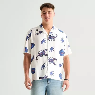 Arizona Mens Short Sleeve Relaxed Fit Button-Down Shirt