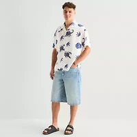 Arizona Mens Short Sleeve Relaxed Fit Button-Down Shirt