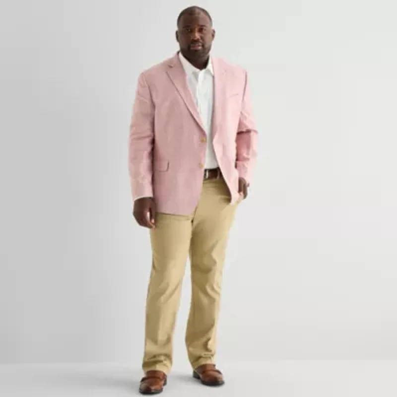 Stafford Mens Big and Tall Plaid Regular Fit Sport Coat