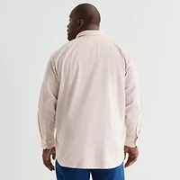 Stafford Chambray Mens Long Sleeve Big and Tall Button-Down Shirt