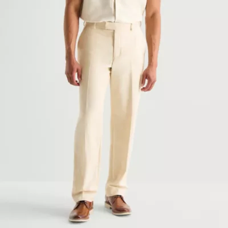 J. Ferrar Textured Mens Straight Fit Flat Front Pant