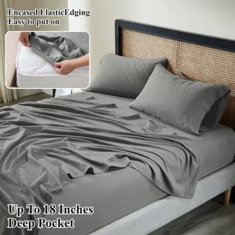 SUPERIOR® Orion Linen Garment Washed Soft Deep Pocket Sheet Set