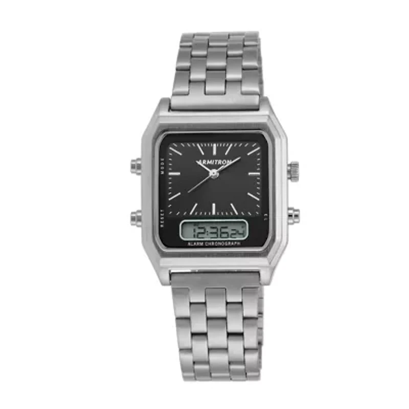 Armitron® Mens Silver-Tone Square Bracelet Watch