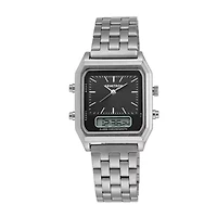 Armitron® Mens Silver-Tone Square Bracelet Watch