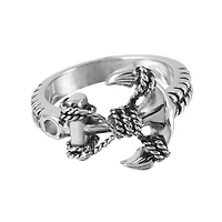 Mens Stainless Steel Braided Anchor Ring