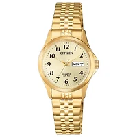 Citizen Quartz Womens Gold Tone Stainless Steel Expansion Watch Eq2002-91p