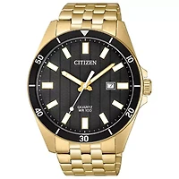 Citizen Quartz Mens Gold Tone Stainless Steel Bracelet Watch Bi5052-59e