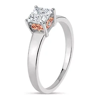 Womens / CT. T.W. White Zirconia Sterling Silver Square Solitaire Cocktail Ring
