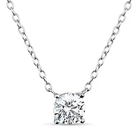 Womens CT. T.W. White Zirconia Sterling Silver Round 18 Inch Pendant Necklace