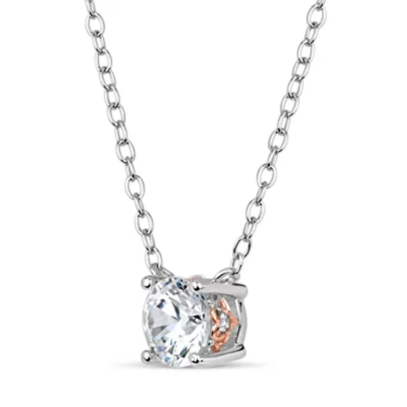 Womens CT. T.W. White Zirconia Sterling Silver Round 18 Inch Pendant Necklace