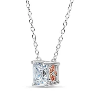 Womens 2 CT. T.W. White Zirconia Sterling Silver Square 18 Inch Pendant Necklace