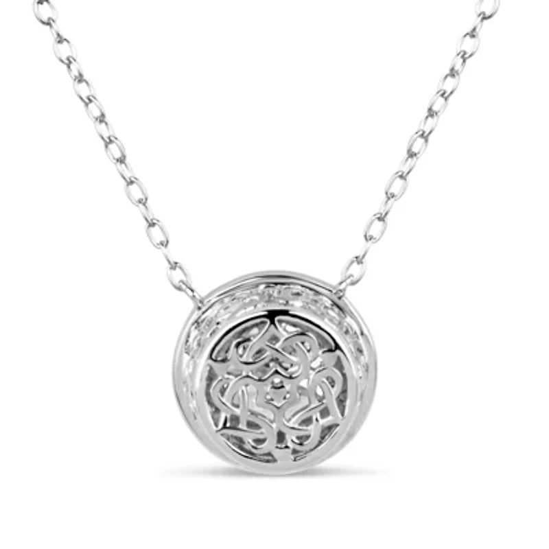 Womens /3 CT. T.W. White Zirconia Sterling Silver Round 18 Inch Pendant Necklace