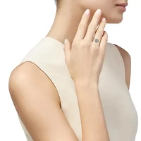 Womens 1/2 CT. T.W. Natural White Diamond 14K Gold Round Halo Cocktail Ring