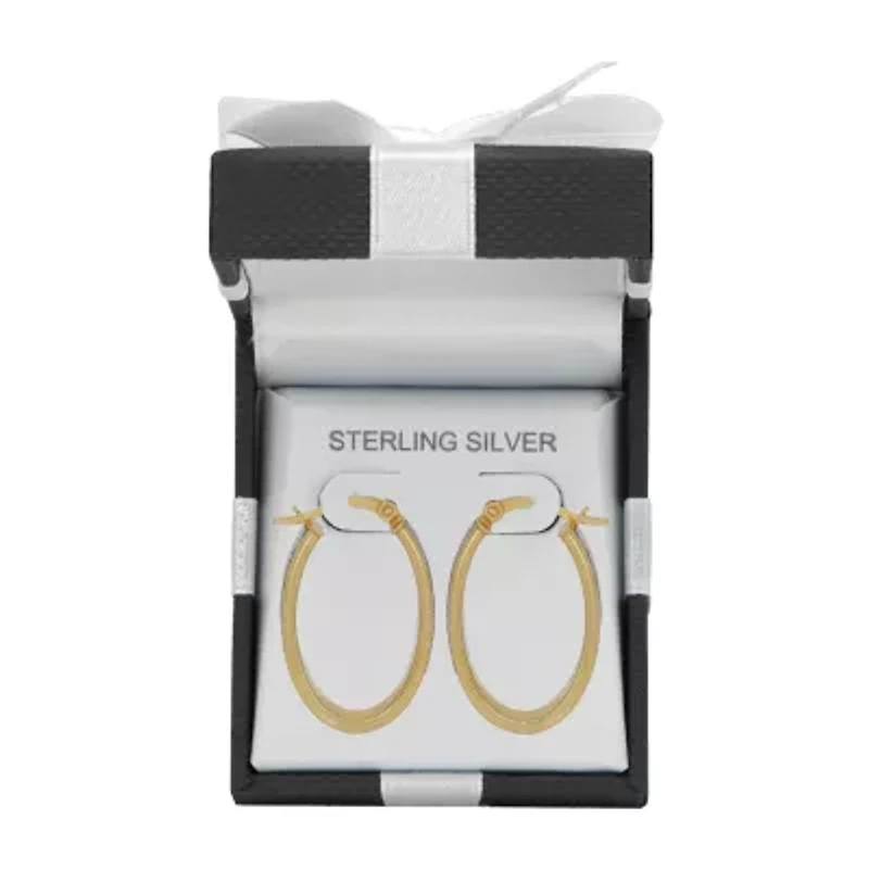 Womens 14K Gold Over Silver 27mm Round Hoop Earrings