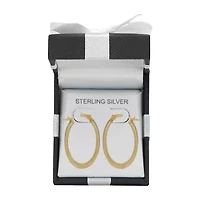 Womens 14K Gold Over Silver 27mm Round Hoop Earrings