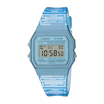 Casio Womens Digital Blue Strap Watch F91ws-2os
