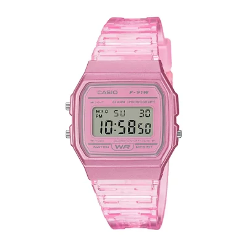 Casio Womens Digital Pink Strap Watch F91ws-4os