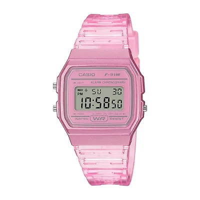 Casio Womens Digital Pink Strap Watch F91ws-4os