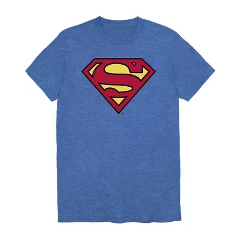 Superman Mens Crew Neck Short Sleeve Regular Fit DC Comics Graphic T-Shirt