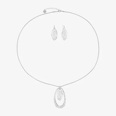 Liz Claiborne Orbital Pendant Necklace And Drop Earring Womens 2-pc. Jewelry Set