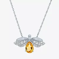 Firefly "Shine Bright" Womens Lab Created Yellow Citrine Sterling Silver 18 Inch Pendant Necklace