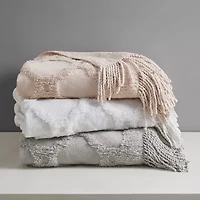 Madison Park Hannah Cotton Chenille Washable Lightweight Throw