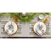 Design Imports Black Farmhouse Stripe Pvc Woven 6-pc. Table Linen Set