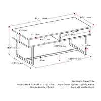 Corliving Living Room Collection Storage 1-Drawer Coffee Table