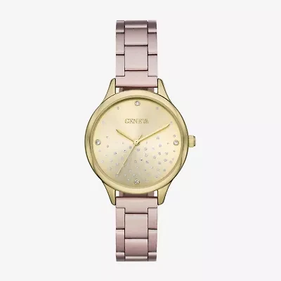 Geneva Ladies Womens Crystal Accent Pink Bracelet Watch Fmdjm280