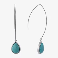 Sparkle Allure Womens Howlite Pure Silver Over Brass Pear Drop Earrings