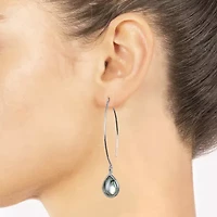 Sparkle Allure Womens Multi Color Abalone Pure Silver Over Brass Pear Drop Earrings