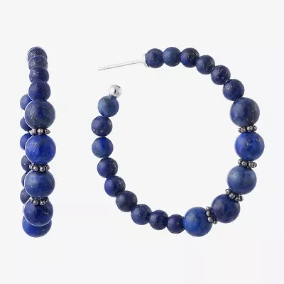 Sparkle Allure Womens Blue Lapis Pure Silver Over Brass Drop Earrings