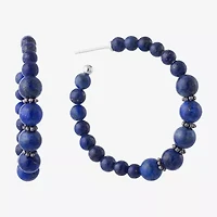 Sparkle Allure Womens Blue Lapis Pure Silver Over Brass Drop Earrings