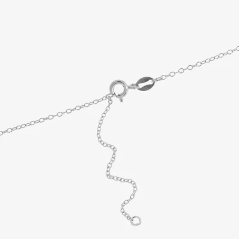 Silver Treasures Womens Multi Color Crystal Sterling Silver 16 Inch Pendant Necklace