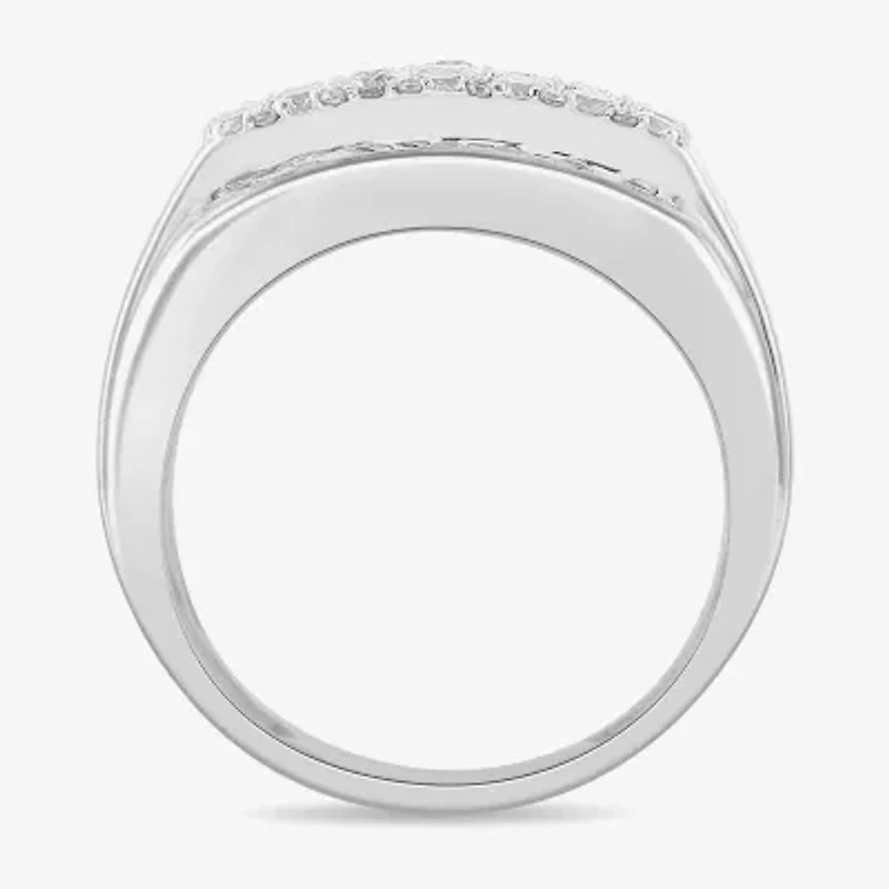 (G-H / SI1-SI2) Mens 2 CT. T.W. Lab Grown White Diamond or Yellow 10K Gold Fashion Ring