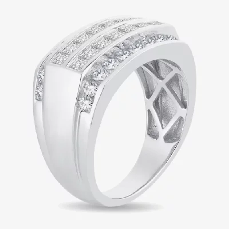 Mens 2 1/2 CT. T.W. Genuine White Diamond or Yellow 10K Gold Fashion Ring
