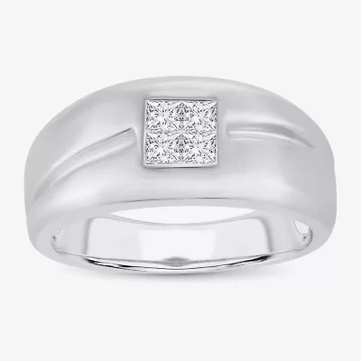 Mens 1/2 CT. T.W. Genuine White Diamond or Yellow 10K Gold Square Fashion Ring