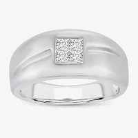 Mens 1/2 CT. T.W. Genuine White Diamond or Yellow 10K Gold Square Fashion Ring