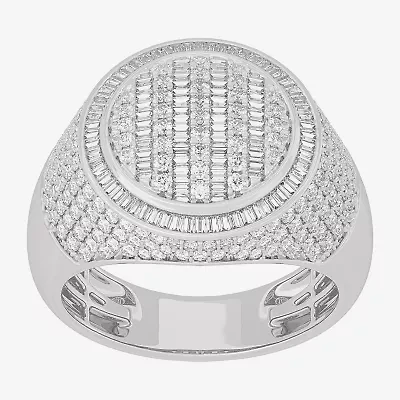 Mens 1 7/8 CT. T.W. Genuine White Diamond or Yellow 10K Gold Round Fashion Ring