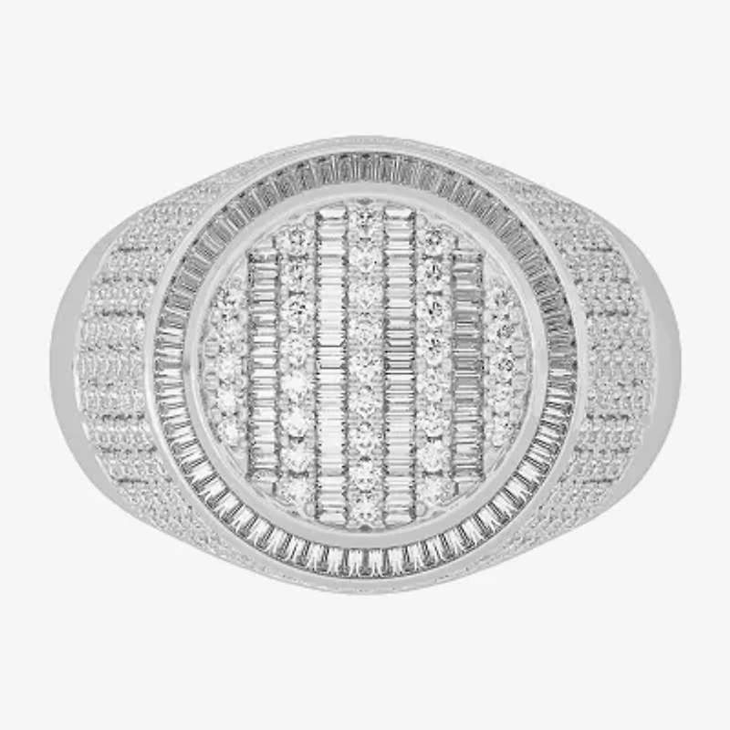 Mens 1 7/8 CT. T.W. Genuine White Diamond or Yellow 10K Gold Round Fashion Ring