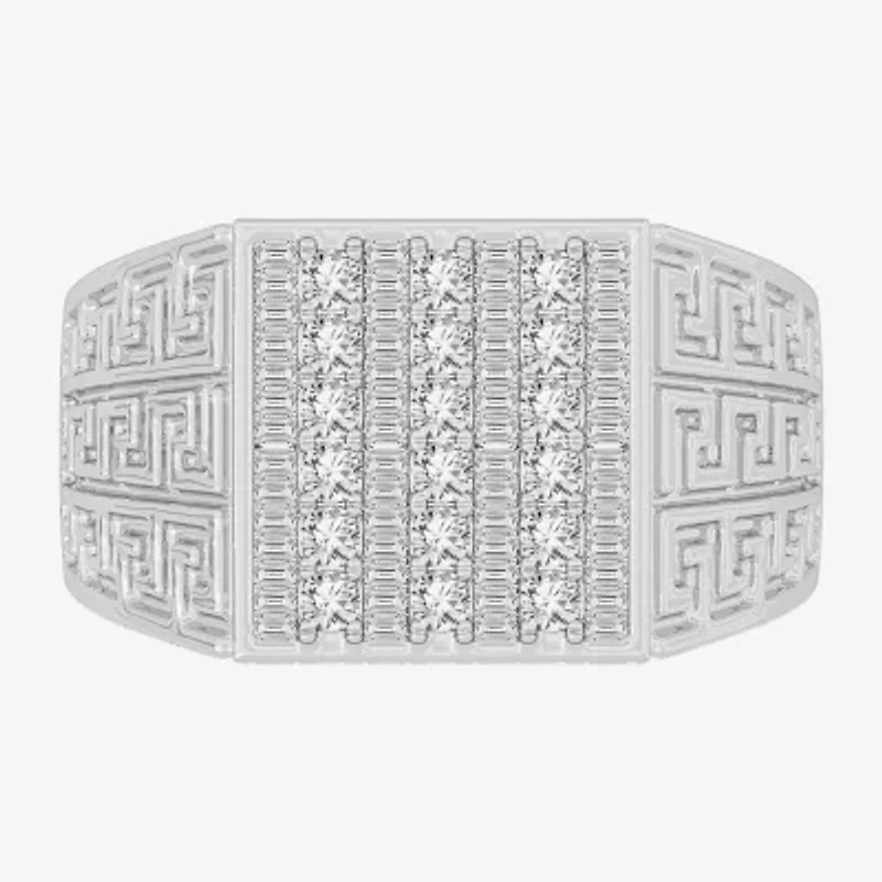 Mens 1 CT. T.W. Genuine White Diamond or Yellow 10K Gold Square Fashion Ring