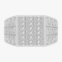 Mens 1 CT. T.W. Genuine White Diamond or Yellow 10K Gold Square Fashion Ring
