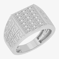 Mens 1 CT. T.W. Genuine White Diamond or Yellow 10K Gold Square Fashion Ring