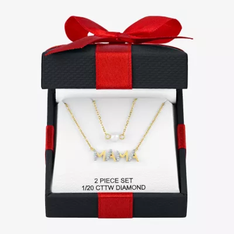 Yes, Please! Womens Diamond Accent White 5.-5.5MM 2-pc. Necklace Set