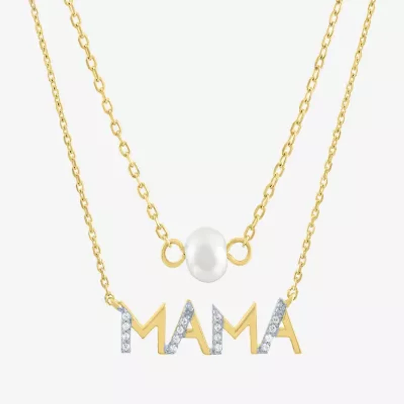 Yes, Please! Womens Diamond Accent White 5.-5.5MM 2-pc. Necklace Set